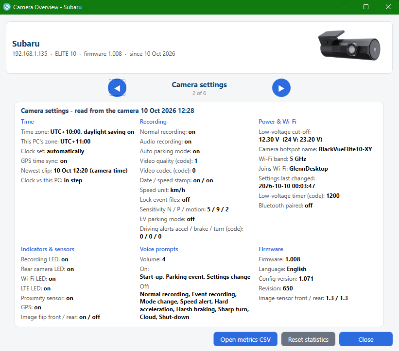 Camera Overview - camera settings